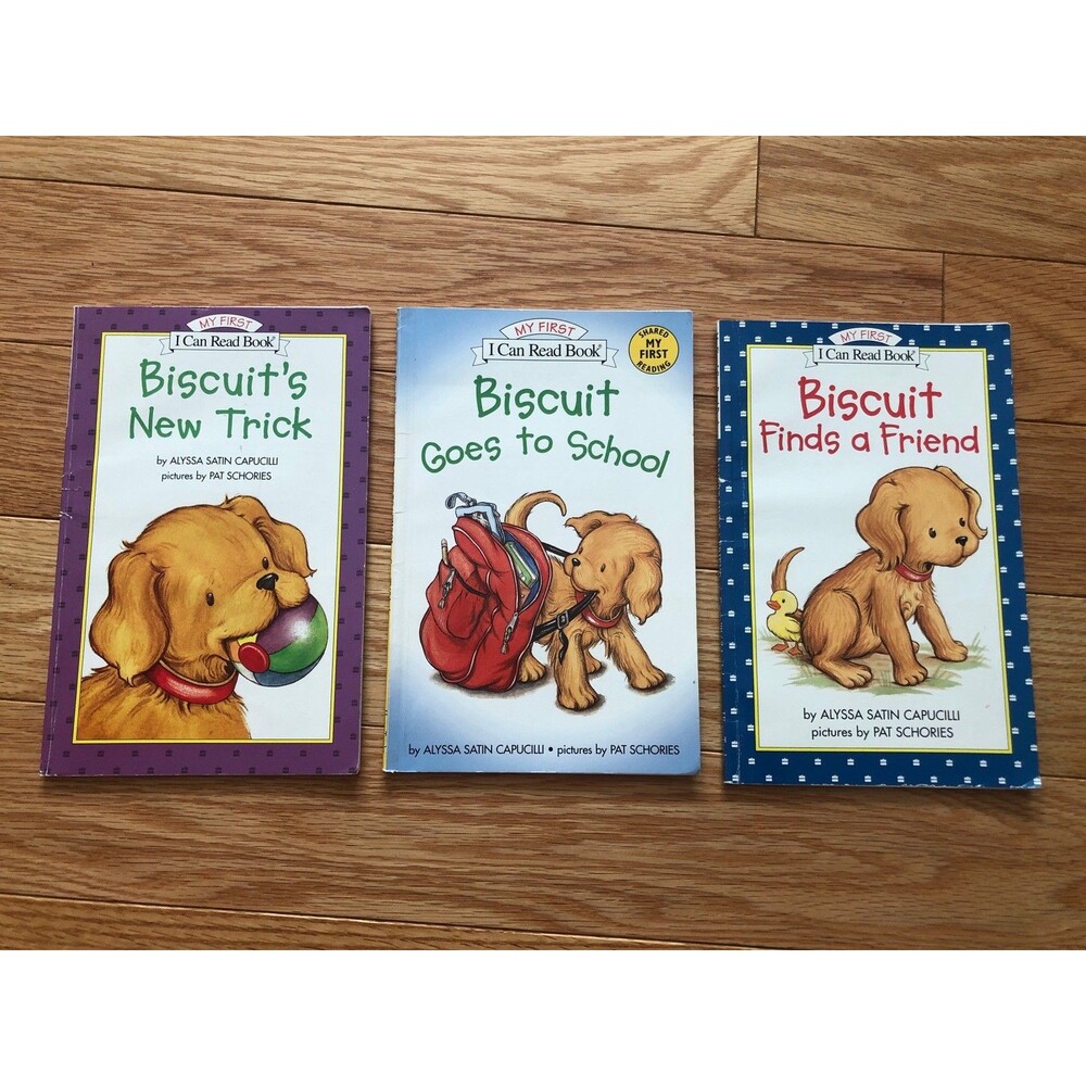Lot of 3 Biscuit the Dog Books- Goes to School-Finds a Friend-New Trick